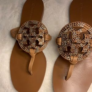 Tory Burch Crystal Millet Square Toe Sandal size 7